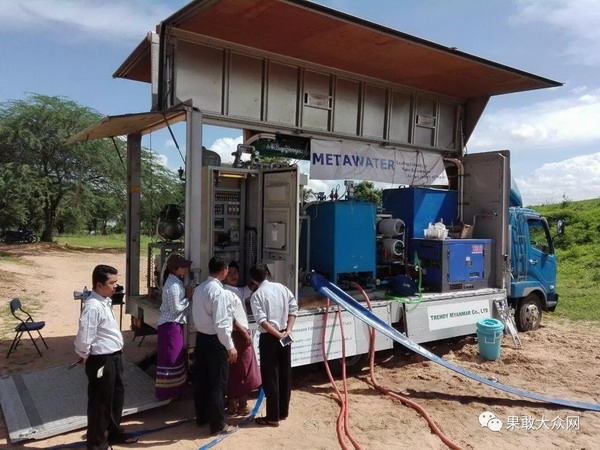 缅甸内比都农村发展部安排车载净水器马圭省农村试用